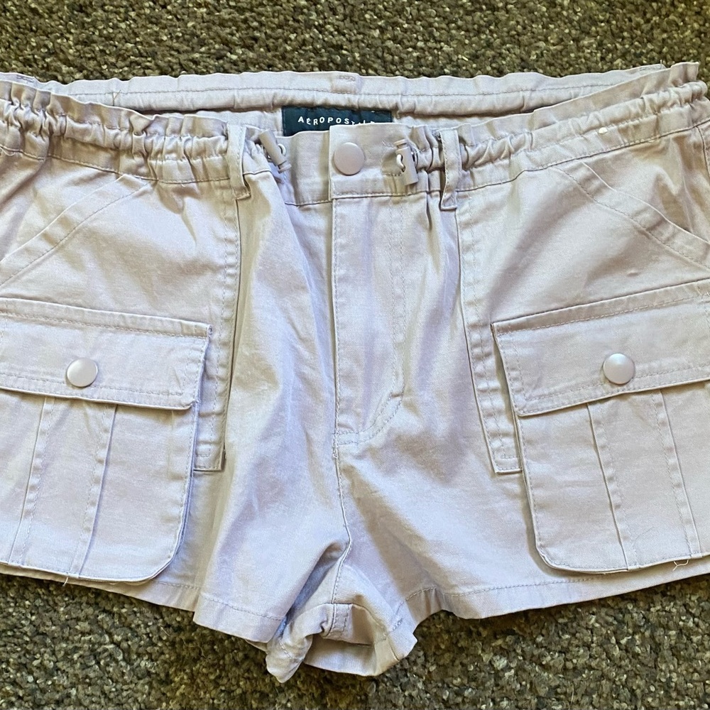 Aeropostale Purple Low Rise Cargo Shorts, Size Small